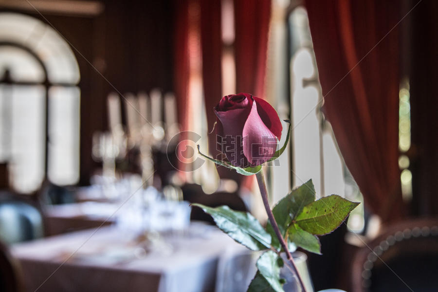 浪漫西餐厅送玫瑰告白图片素材免费下载