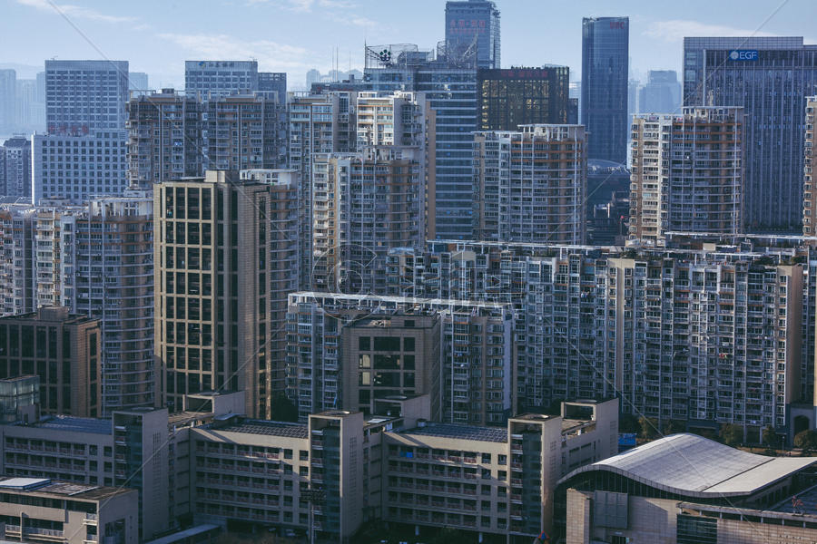 城市的高楼大厦  繁华商业区建筑图片素材免费下载