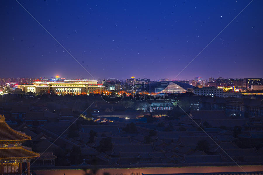 南边夜景故宫的京城图片素材免费下载
