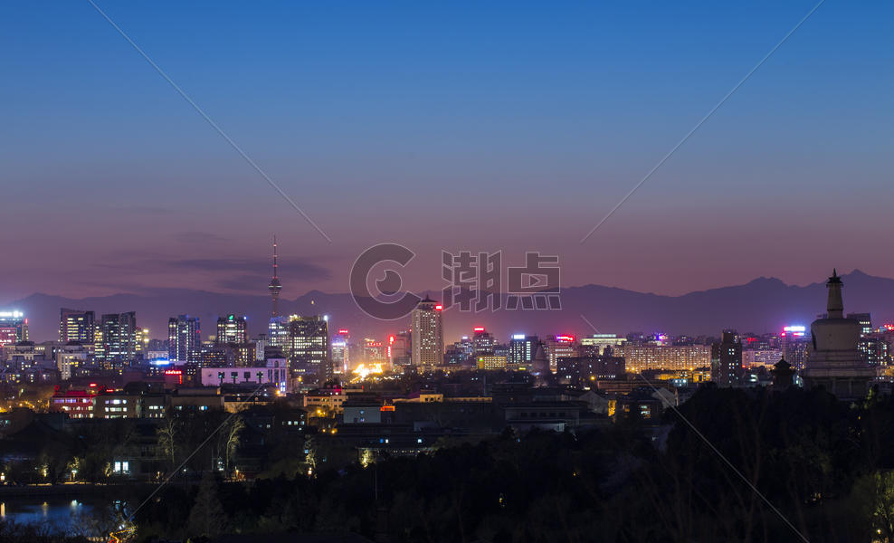 西边夜景的京城图片素材免费下载