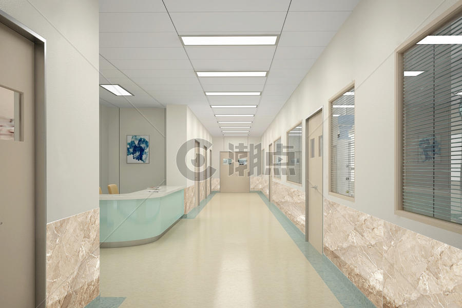 医院走廊效果图图片素材免费下载