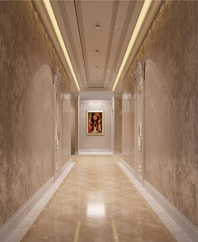 欧式壁纸走廊效果图图片素材免费下载