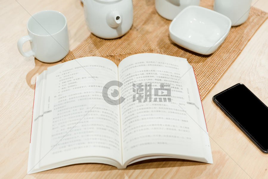 清新茶具教育文化书本图片素材免费下载