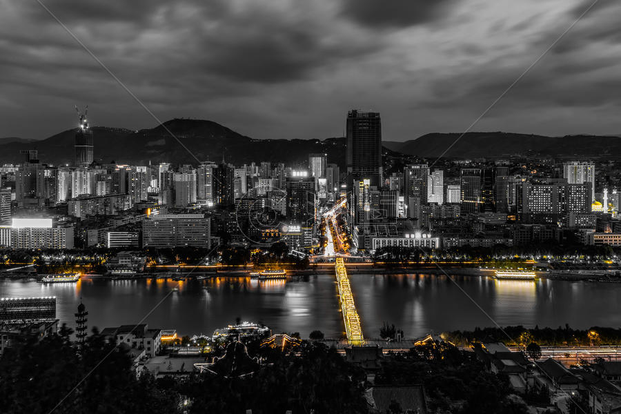 中山桥城市夜景图片素材免费下载