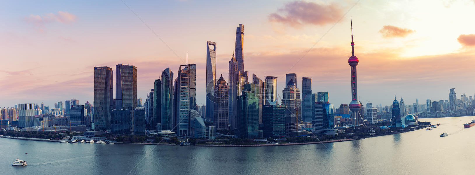 上海都市全景风光建筑摄影图片素材免费下载