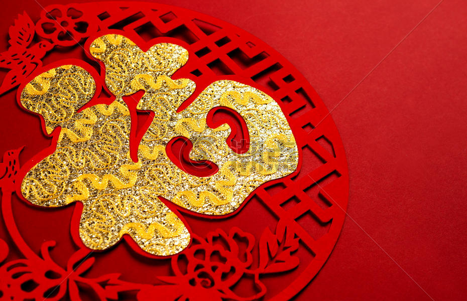 春节中国红福字图片素材免费下载