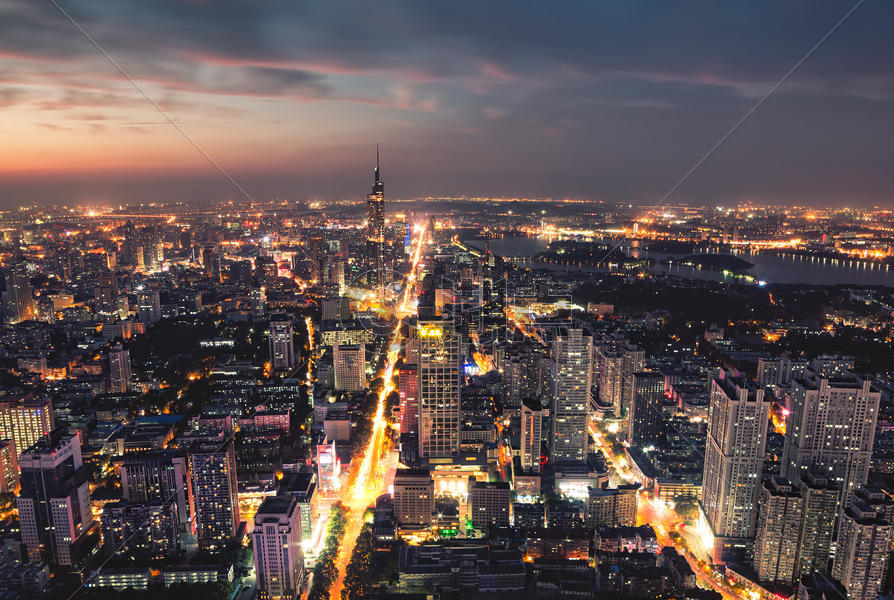 南京城市夜景图片素材免费下载
