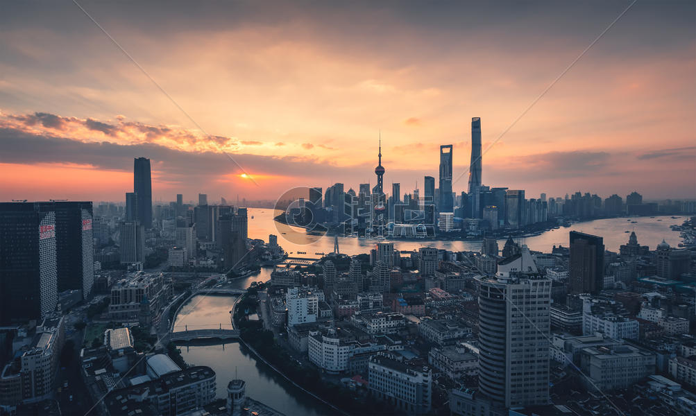上海城市全景图图片素材免费下载