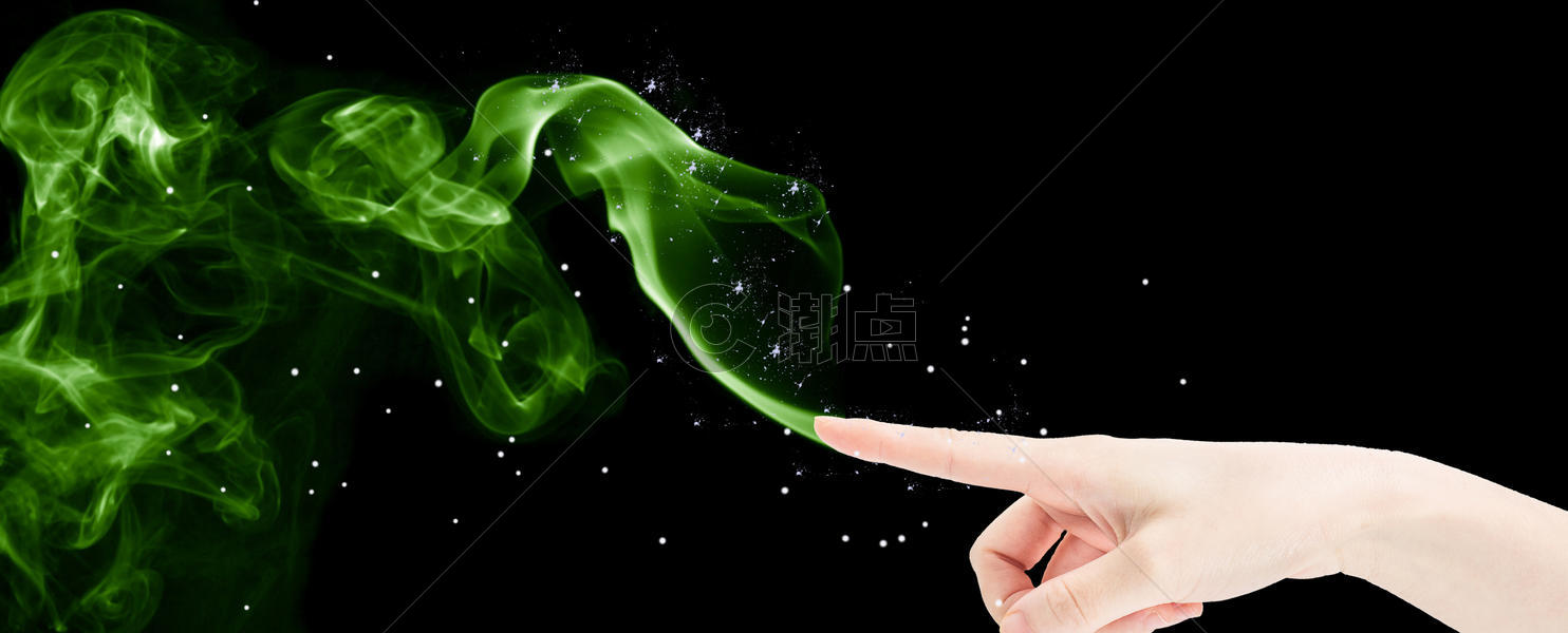 手指发散智能虚拟烟雾图片素材免费下载