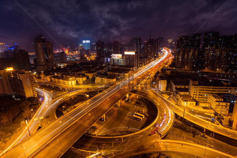 上海天目立交桥风光建筑摄影图片素材免费下载