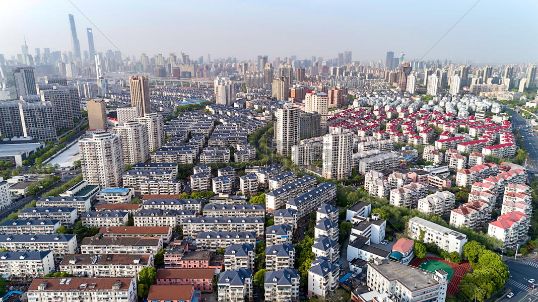 航拍上海城市建筑图片素材免费下载