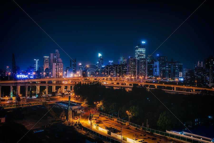 城市车流夜景图片素材免费下载