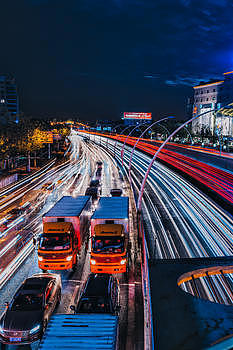 城市车流夜景图片素材免费下载