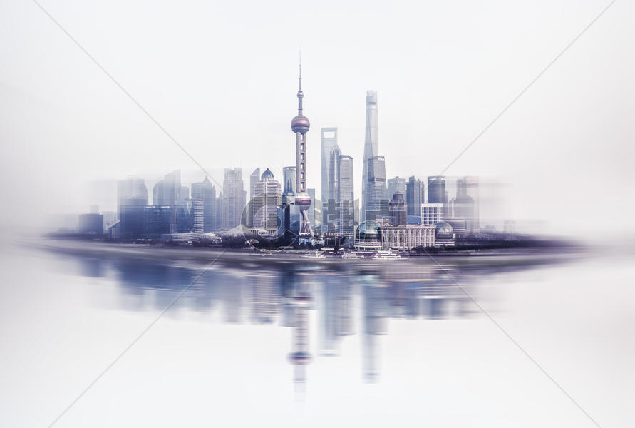 上海陆家嘴金融建筑画报感图片素材免费下载
