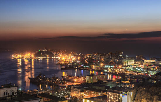 海滨城市夜景图片素材免费下载