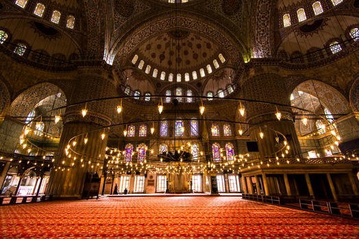 蓝色清真寺－圣地图片素材免费下载