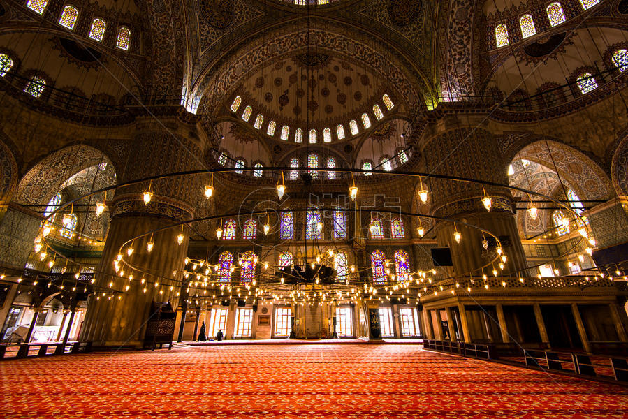 蓝色清真寺－圣地图片素材免费下载
