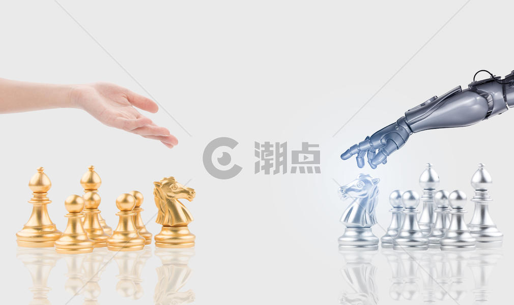 下国际象棋的机器人图片素材免费下载