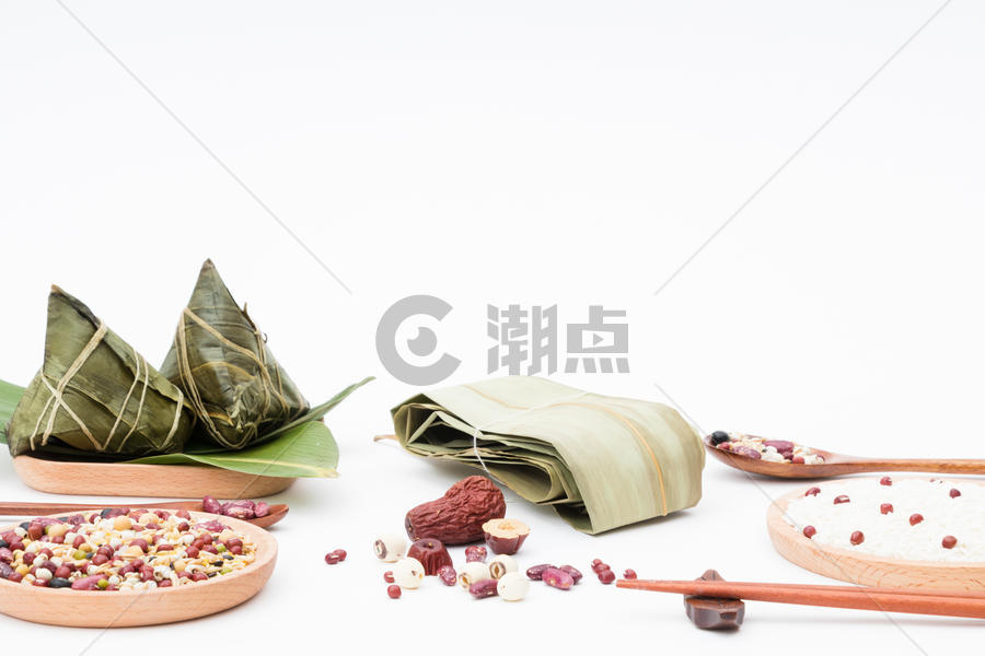 端午节粽子平铺白底摄影图片素材免费下载