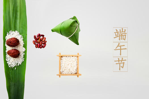 端午节粽子竹叶五色线背景图片素材免费下载