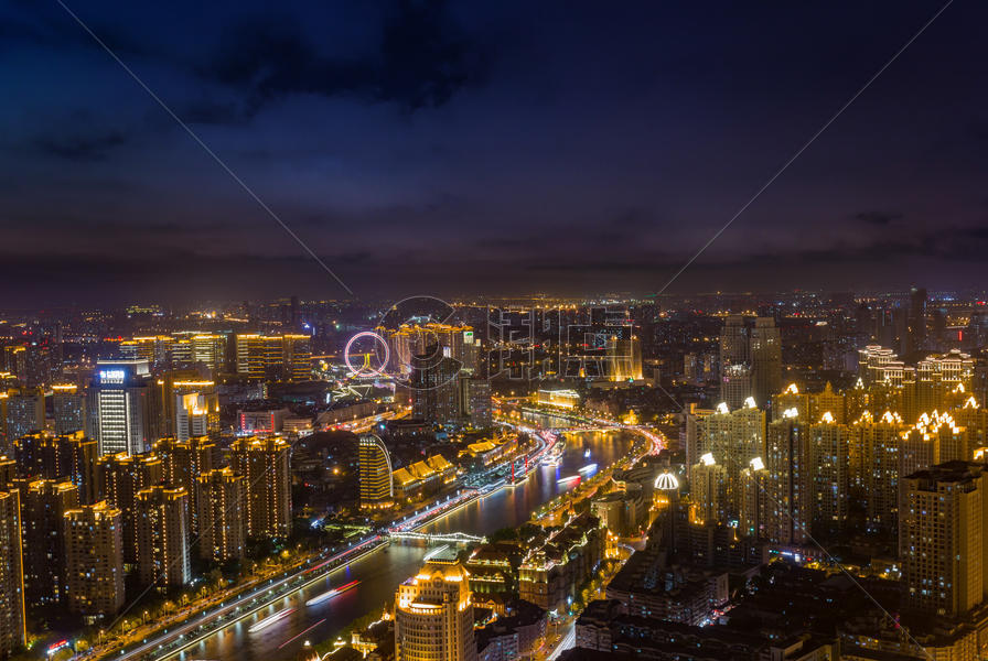 天津津湾之夜图片素材免费下载