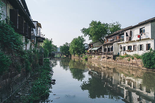 杭州古镇小河图片素材免费下载