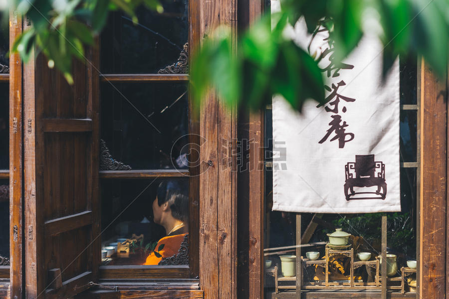 杭州小河直街的古朴窗口图片素材免费下载