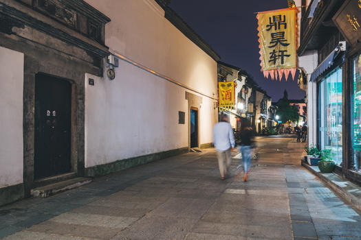 杭州清河坊街夜景图片素材免费下载