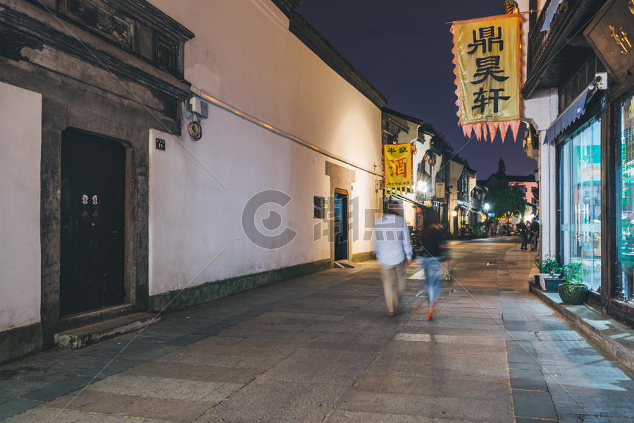 杭州清河坊街夜景图片素材免费下载