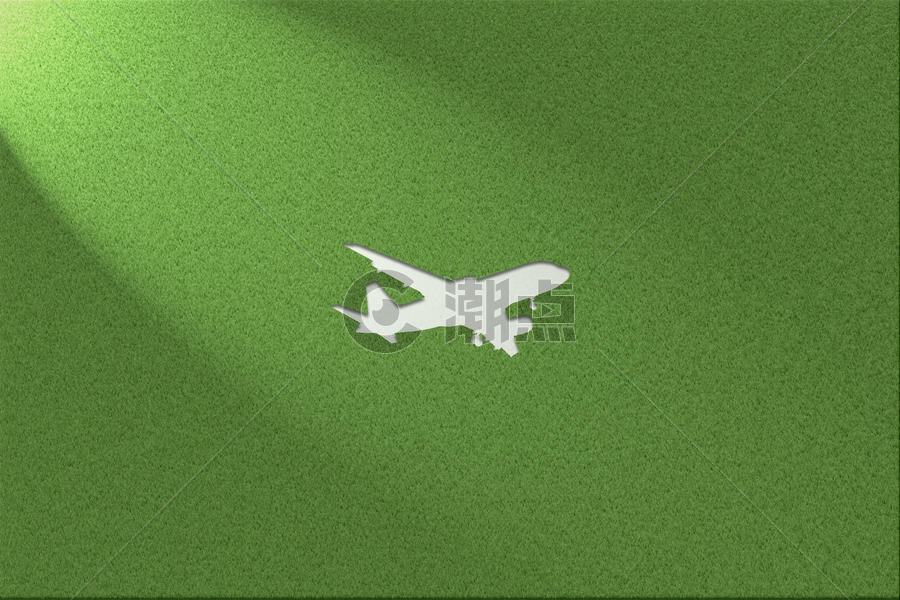 绿色环保健康草地背景飞机图片素材免费下载