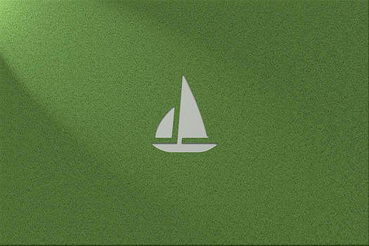 绿色环保健康草地背景轮船logo图片素材免费下载