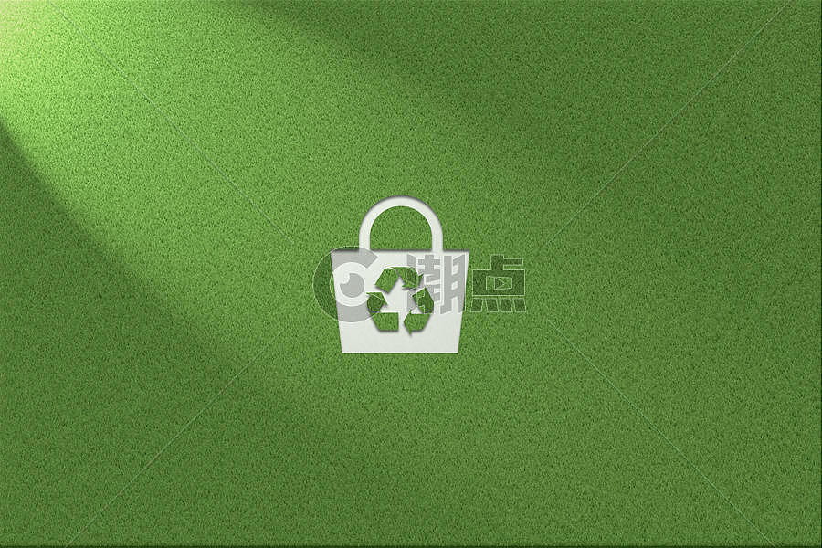 绿色环保健康草地背景垃圾循环利用logo图片素材免费下载