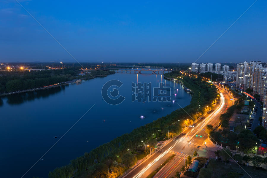 北京城市顺义郊区夜景图片素材免费下载