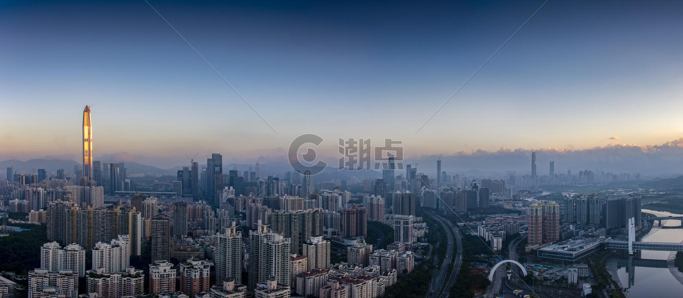 日照金楼深圳城市建筑风光图片素材免费下载