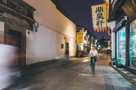 夜晚的杭州清河坊街图片素材免费下载