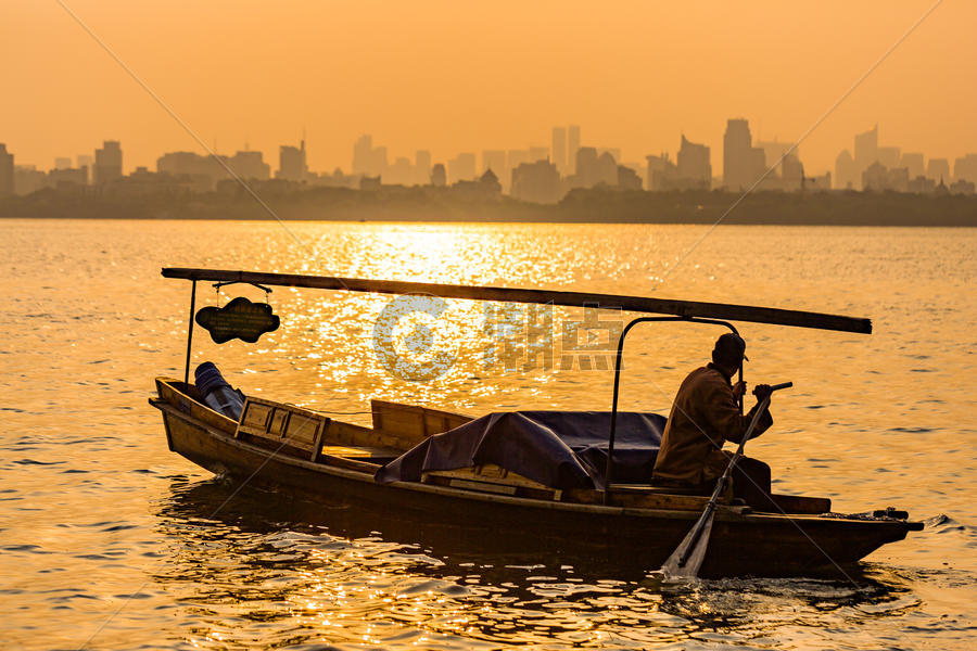 杭州西湖清晨自然风景图片素材免费下载