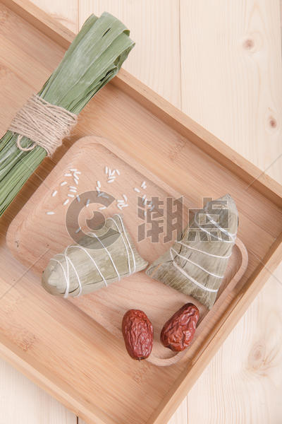 清新文艺端午节食材粽子桌面图片素材免费下载