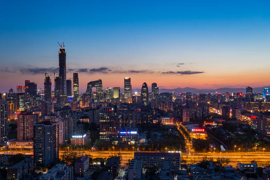 北京城市风光国贸CBD夜景图片素材免费下载