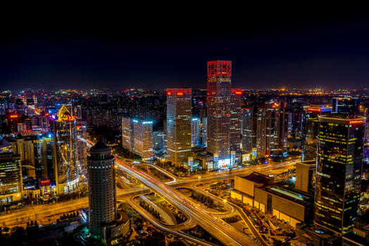 北京城市交通立交桥夜景图片素材免费下载