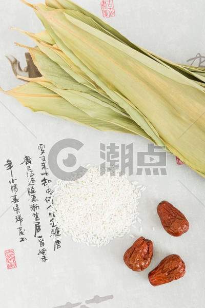 端午节古风背景包粽子食材图片素材免费下载