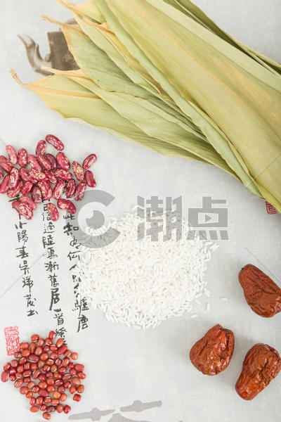 端午节古风背景包粽子食材图片素材免费下载