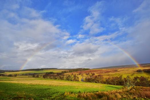 苏格兰雨后彩虹图片素材免费下载