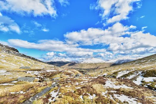 苏格兰高地雪山图片素材免费下载