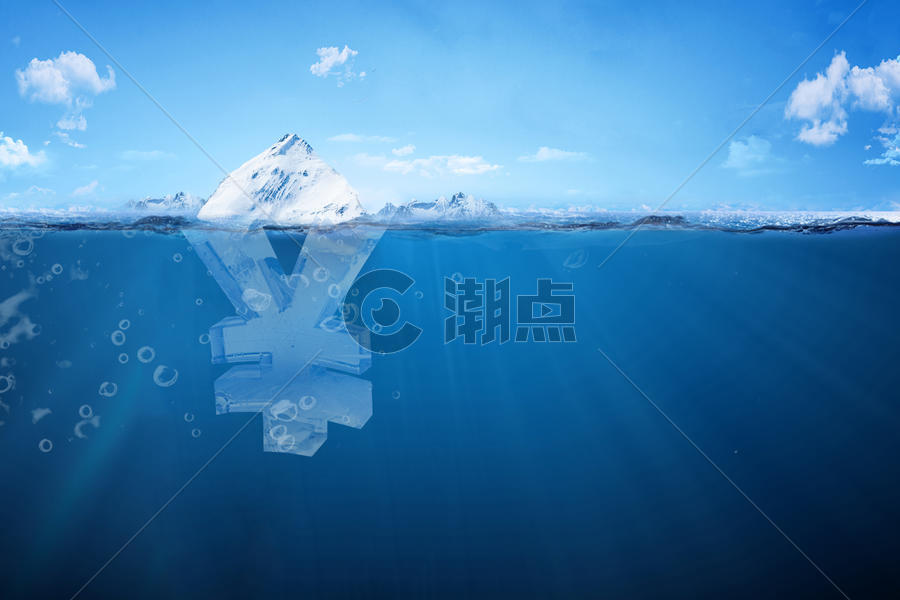 冰山下的宝藏3d效果图片素材免费下载