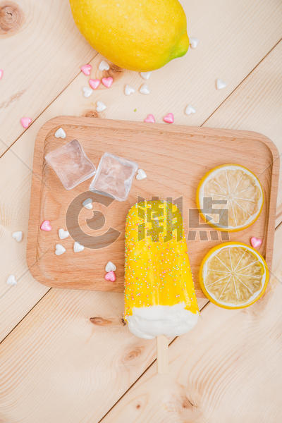 清新文艺夏日甜品柠檬雪糕图片素材免费下载