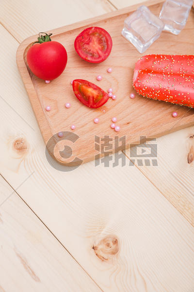 清新文艺夏日甜品小蕃茄雪糕图片素材免费下载