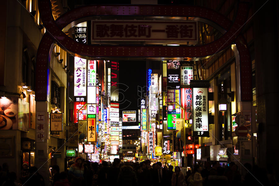 东京歌舞伎町夜景图片素材免费下载
