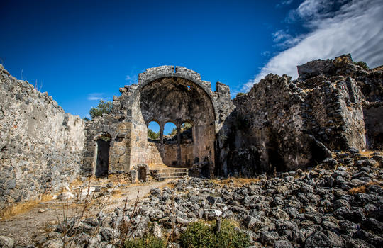 土耳其海岛上的宗教废墟图片素材免费下载
