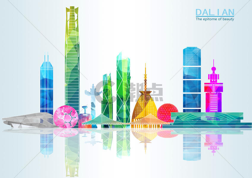 大连标志建筑插画原画4961*3508图片素材免费下载-编号650991-潮点视频