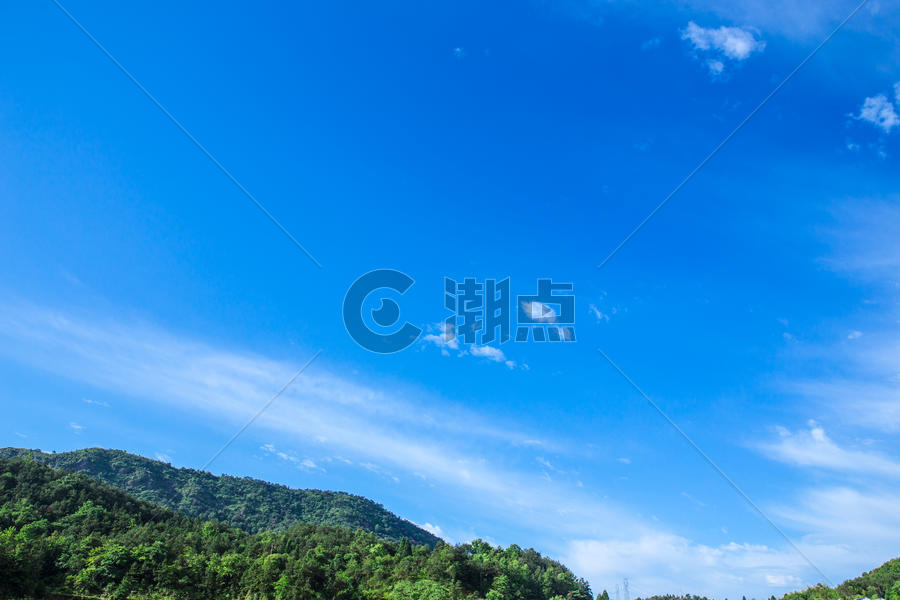 清新自然山蓝天白云背景图片素材免费下载